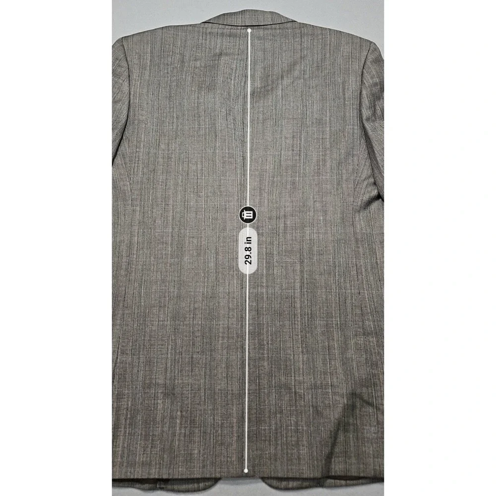 VTG Florentino Clothes Glen Check 2PC Wool Suit Blazer Trousers Gray Sz 38x33